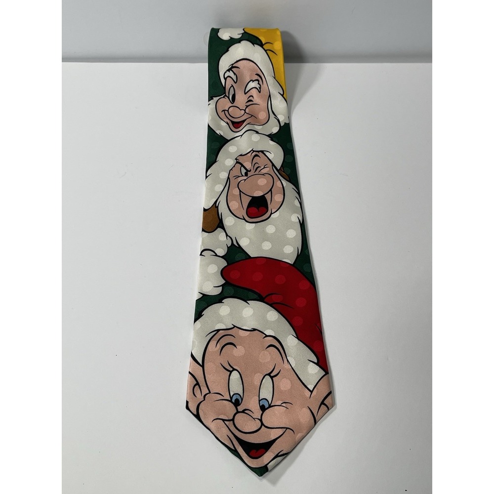 Disney Classics Silk Tie Seven Dwarfs Cartoon Print Made in Korea